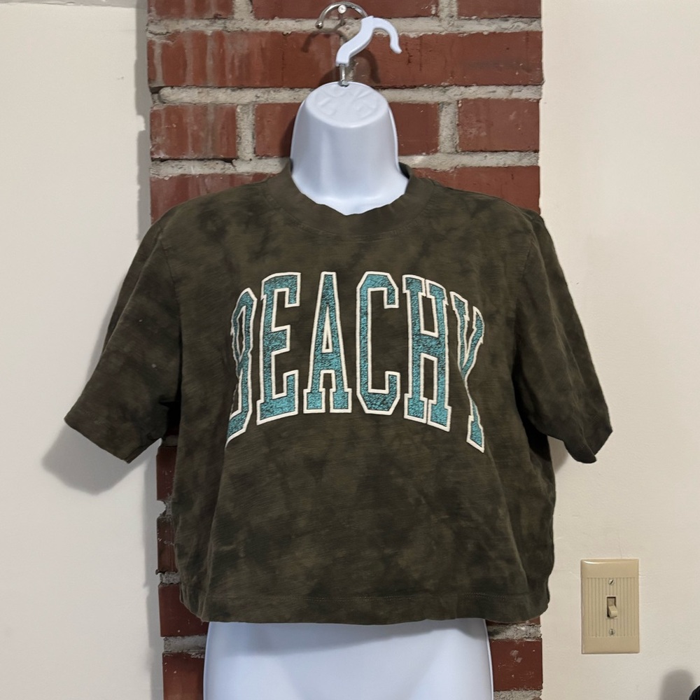 Olive Beachy Crop Top